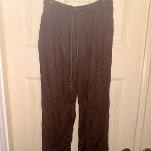 Drawstring linen blend pants